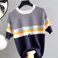 Thin Knitted T Shirt Women Short Sleeve Summer Tops