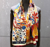 Twill Silk Scarf Women Print Shawl Femme Square Scarves