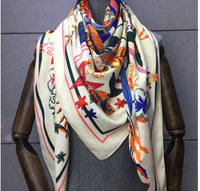 Twill Silk Scarf Women Print Shawl Femme Square Scarves