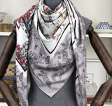 Twill Silk Scarf Women Print Shawl Femme Square Scarves