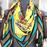 Twill Silk Scarf Women Print Shawl Femme Square Scarves