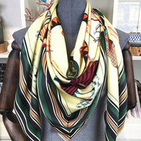 Twill Silk Scarf Women Print Shawl Femme Square Scarves