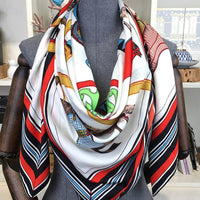 Twill Silk Scarf Women Print Shawl Femme Square Scarves