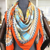 Twill Silk Scarf Women Print Shawl Femme Square Scarves