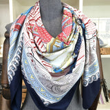 Twill Silk Scarf Women Print Shawl Femme Square Scarves