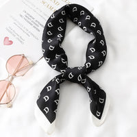 Silk Neck Scarf Print Square Hair Scarves