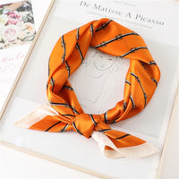 Silk Neck Scarf Print Square Hair Scarves