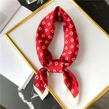 Silk Neck Scarf Print Square Hair Scarves