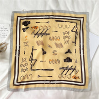 Silk Neck Scarf Print Square Hair Scarves