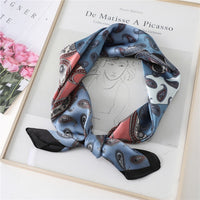 Silk Neck Scarf Print Square Hair Scarves