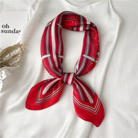 Silk Neck Scarf Print Square Hair Scarves