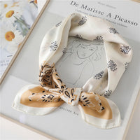 Silk Neck Scarf Print Square Hair Scarves