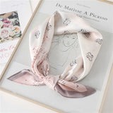 Silk Neck Scarf Print Square Hair Scarves