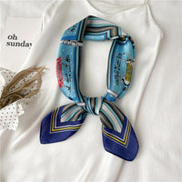 Silk Neck Scarf Print Square Hair Scarves