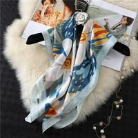 Silk Neck Scarf Print Square Hair Scarves