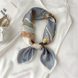 Silk Neck Scarf Print Square Hair Scarves