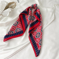 Silk Neck Scarf Print Square Hair Scarves