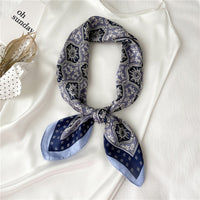 Silk Neck Scarf Print Square Hair Scarves