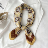 Silk Neck Scarf Print Square Hair Scarves