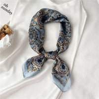 Silk Neck Scarf Print Square Hair Scarves