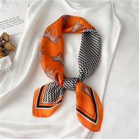 Silk Neck Scarf Print Square Hair Scarves