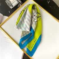 Silk Neck Scarf Print Square Hair Scarves