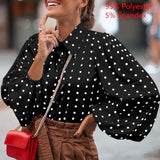 Women White Shirts Polka Dot Blouses