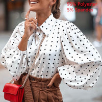 Women White Shirts Polka Dot Blouses