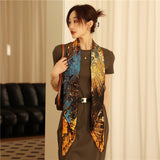 Luxury Silk Square Scarf Print Shawls