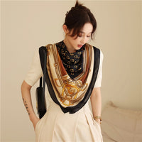 Luxury Silk Square Scarf Print Shawls