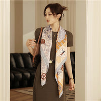 Luxury Silk Square Scarf Print Shawls