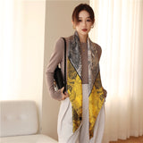 Luxury Silk Square Scarf Print Shawls