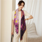 Luxury Silk Square Scarf Print Shawls