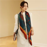 Luxury Silk Square Scarf Print Shawls