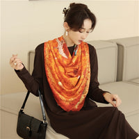 Luxury Silk Square Scarf Print Shawls