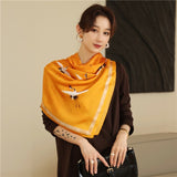 Luxury Silk Square Scarf Print Shawls