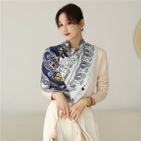 Luxury Silk Square Scarf Print Shawls