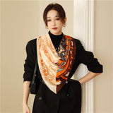 Luxury Silk Square Scarf Print Shawls