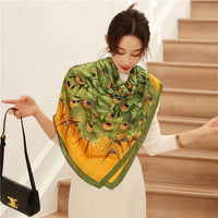 Luxury Silk Square Scarf Print Shawls