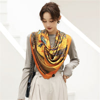 Luxury Silk Square Scarf Print Shawls