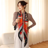 Luxury Silk Square Scarf Print Shawls