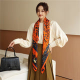 Luxury Silk Square Scarf Print Shawls