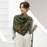 Luxury Silk Square Scarf Print Shawls