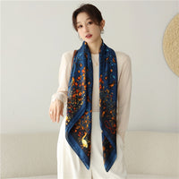 Luxury Silk Square Scarf Print Shawls