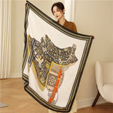 Luxury Silk Square Scarf Print Shawls