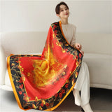 Luxury Silk Square Scarf Print Shawls