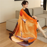 Luxury Silk Square Scarf Print Shawls