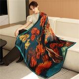 Luxury Silk Square Scarf Print Shawls