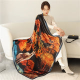 Luxury Silk Square Scarf Print Shawls