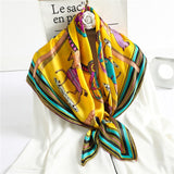 Silk Square Scarf Horse Print Shawl  Neck Scarves